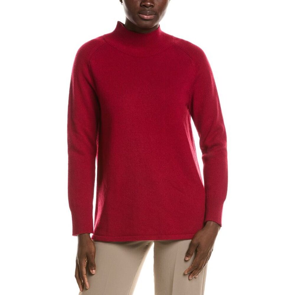 Eileen Fisher Womens Turtle Neck Cashmere-Blend Tunic, Red